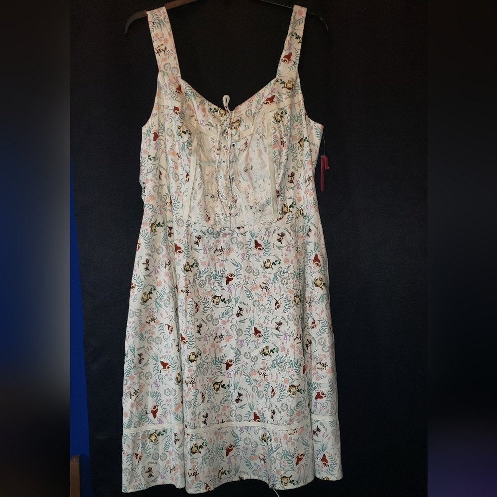 Floral Print Dress with Button Details